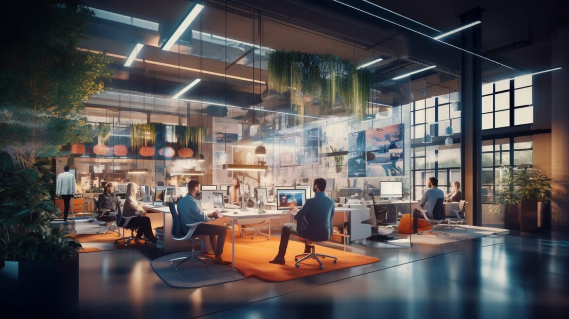 ChatGPT o1を活用したオフィスワーク。人間とAIが協力してYouTube分析を行うイメージ