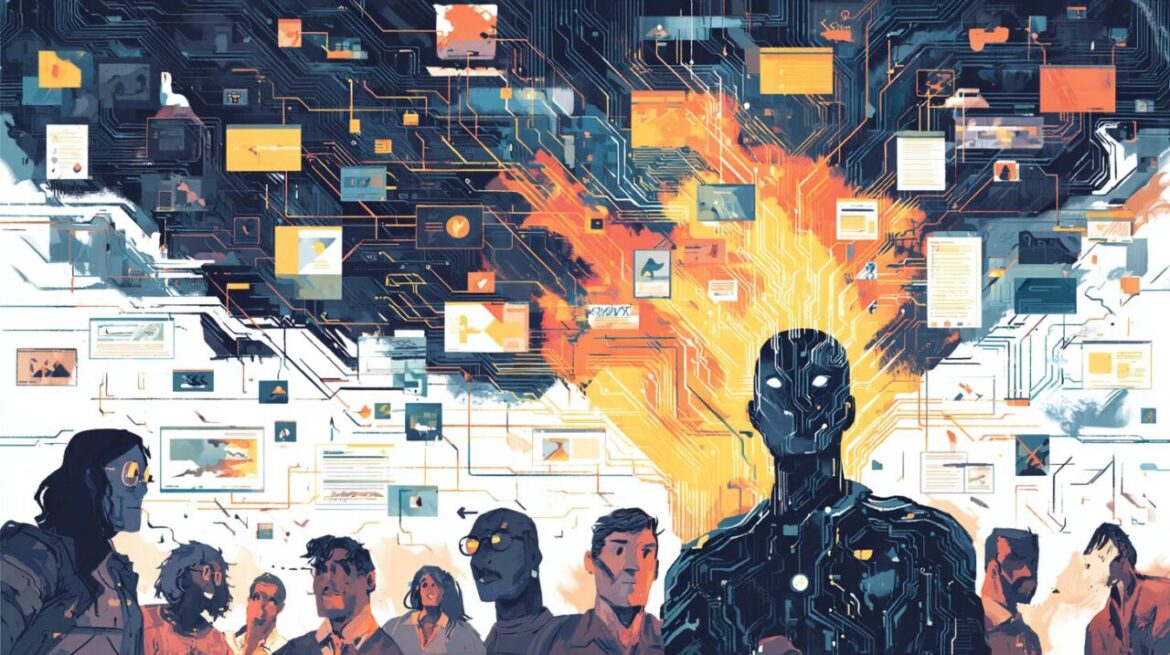 Claudeのコネクト機能でAIがツール群を支配するイラスト