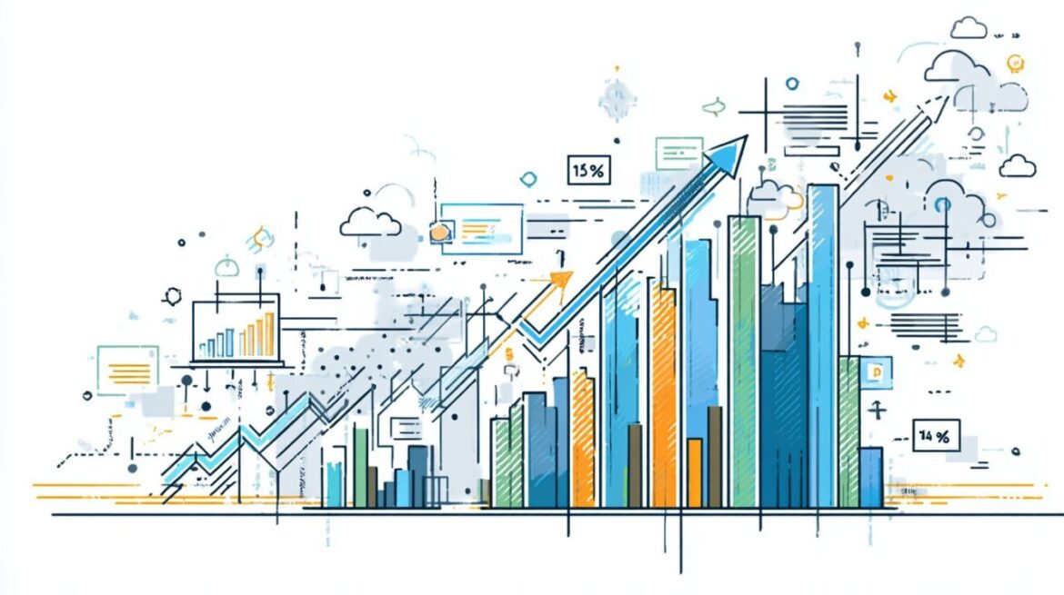数字の成長を示すグラフ