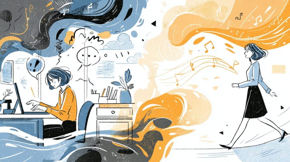 ノイズだらけの人物と、主旋律に乗って突き進む人物の対比