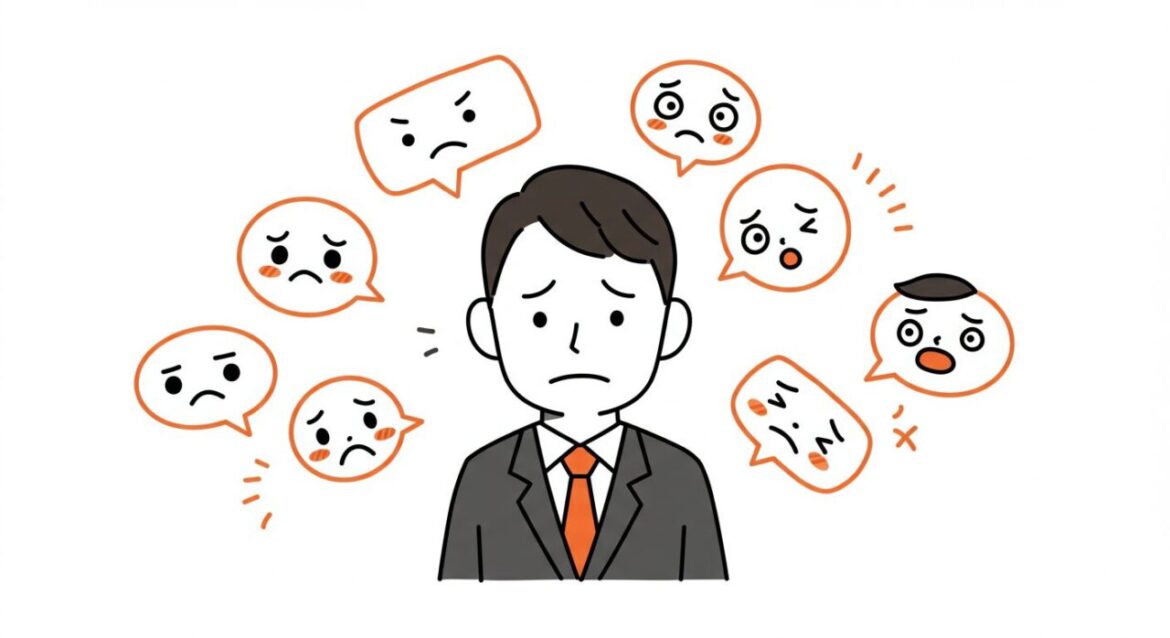 頼まれごとを抱え込みすぎて疲弊しているENFJ起業家のイラスト