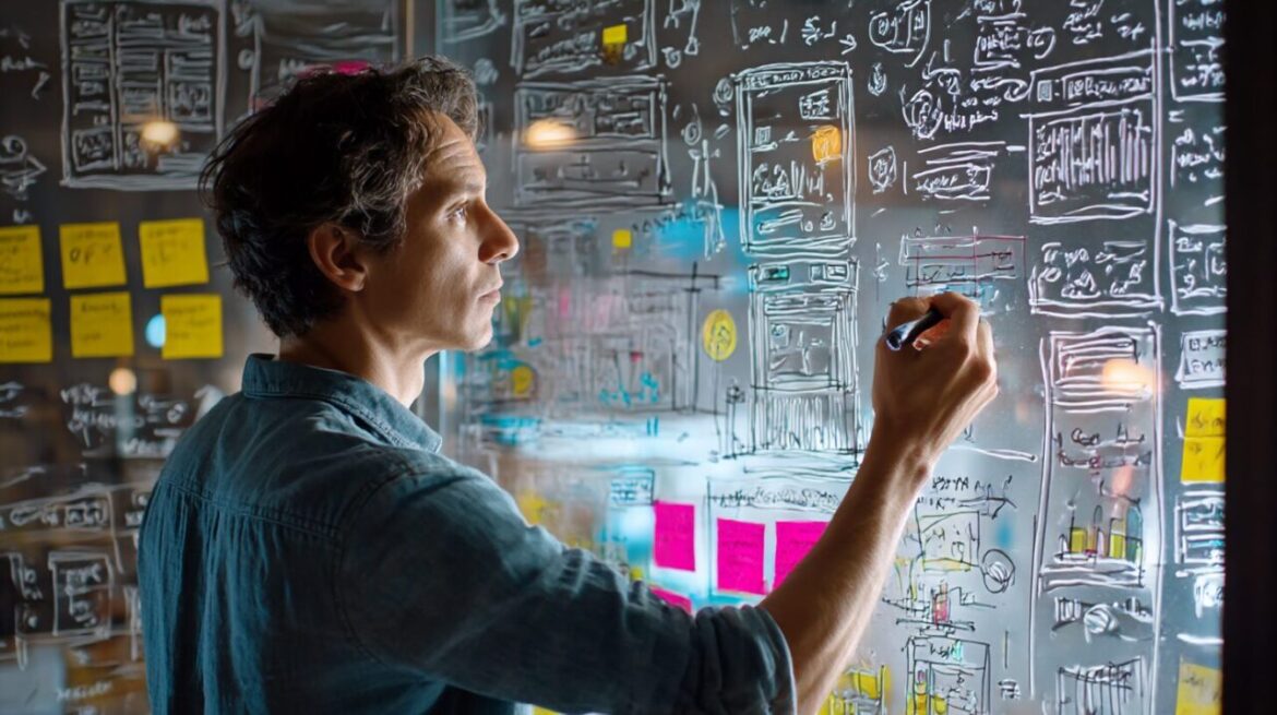 実験的にアイデアを形にするENTPの行動設計を表現したイラスト