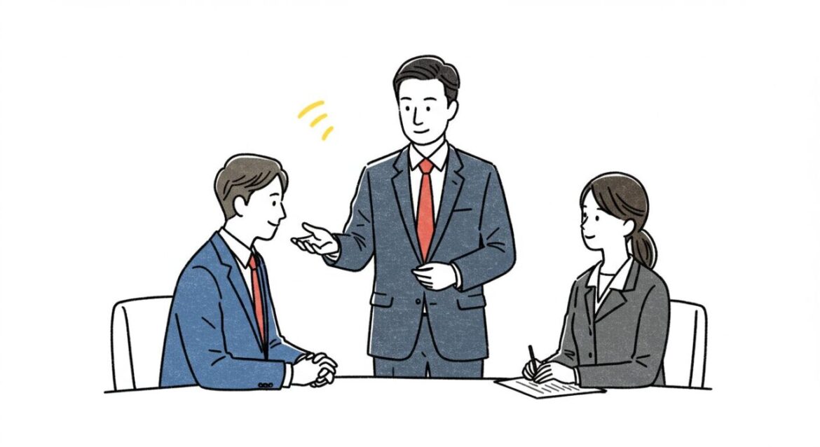 チームの感情を整えながら信頼を築くINFPリーダーのイラスト