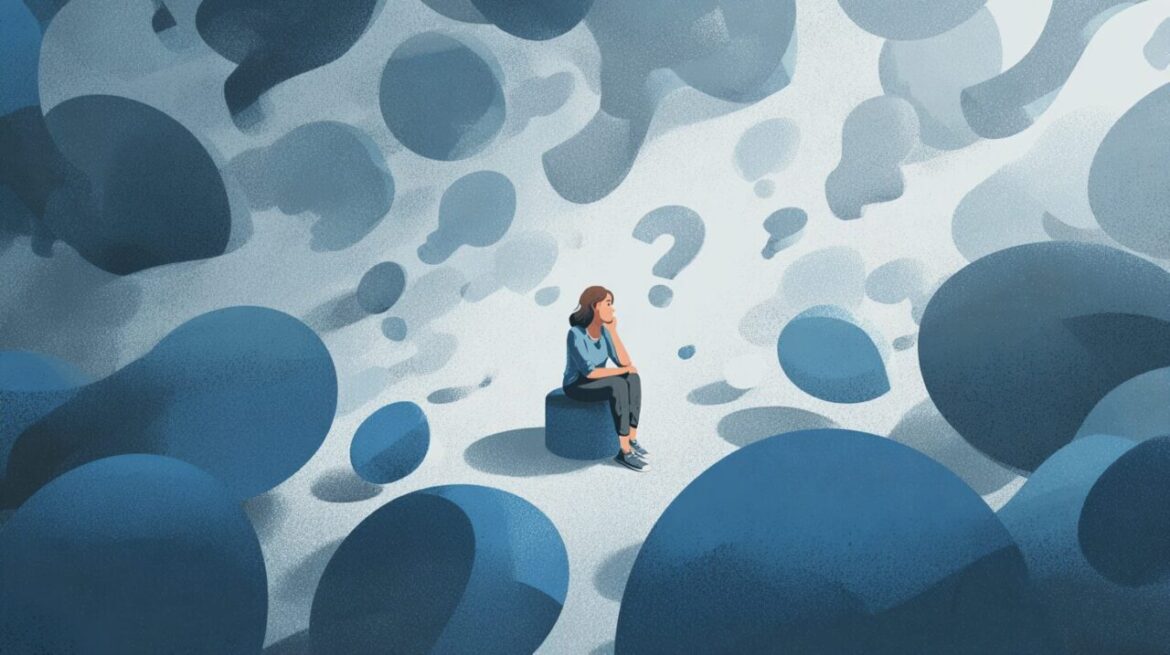 思考が散らかって動けなくなるINTPの心理的課題を表すイラスト