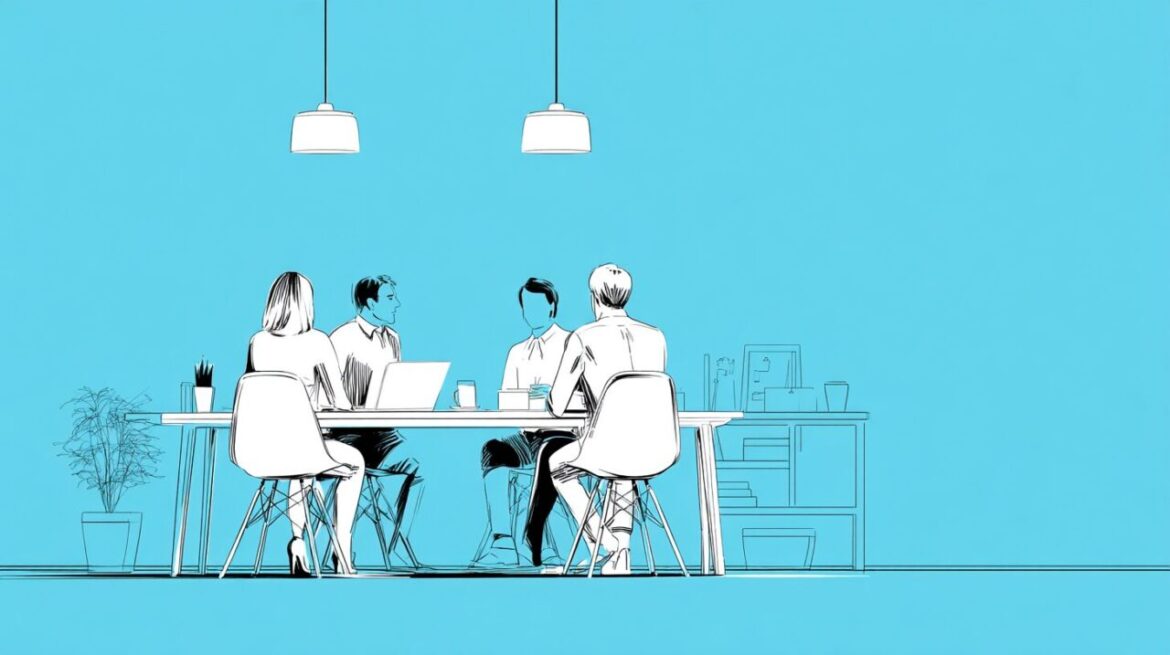 チームで分析力を発揮するINTPの協働シーンを表したイラスト