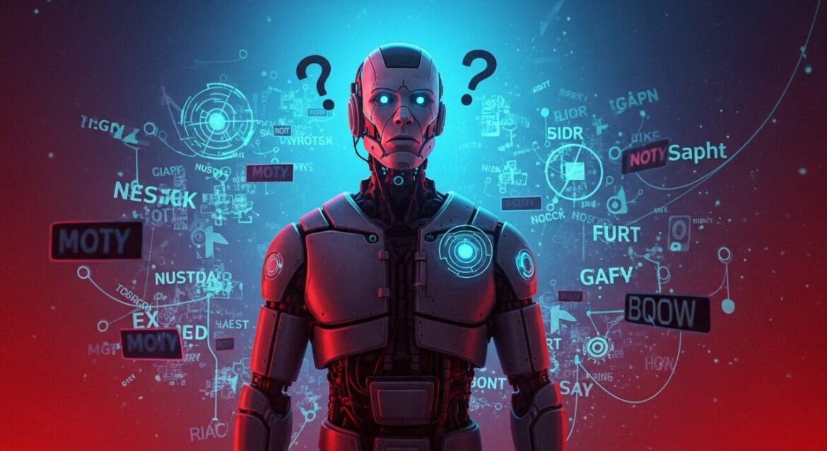 優しさによる曖昧な指示に混乱するAIを描いたイラスト