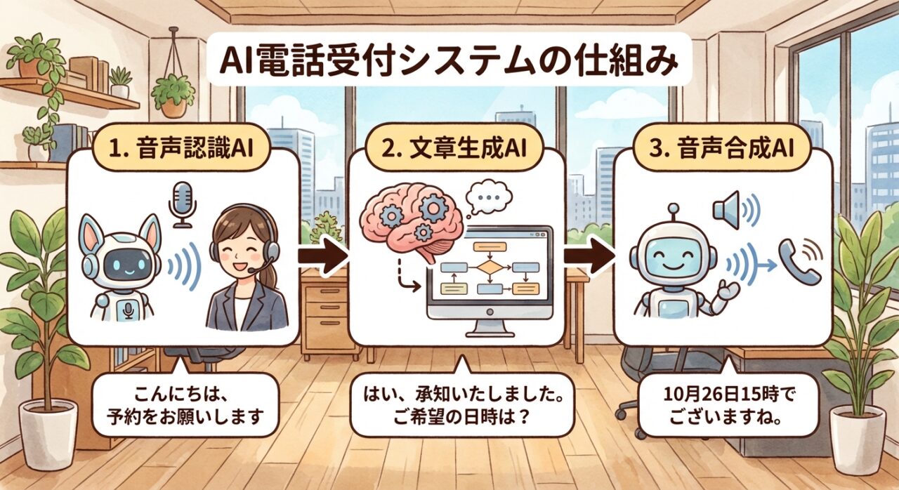 AI電話受付システムの基本構造